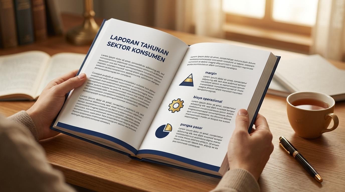 Editor membaca laporan keuangan emiten sektor konsumen